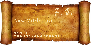 Papp Vitália névjegykártya
